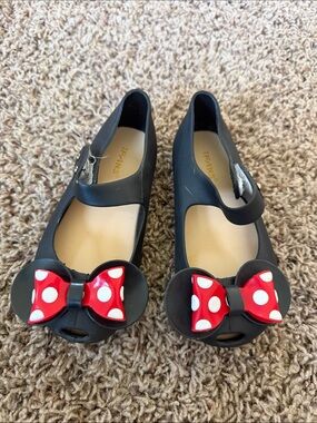 Kids Black Mary Jane Shoes with Red Polka Dot Bow